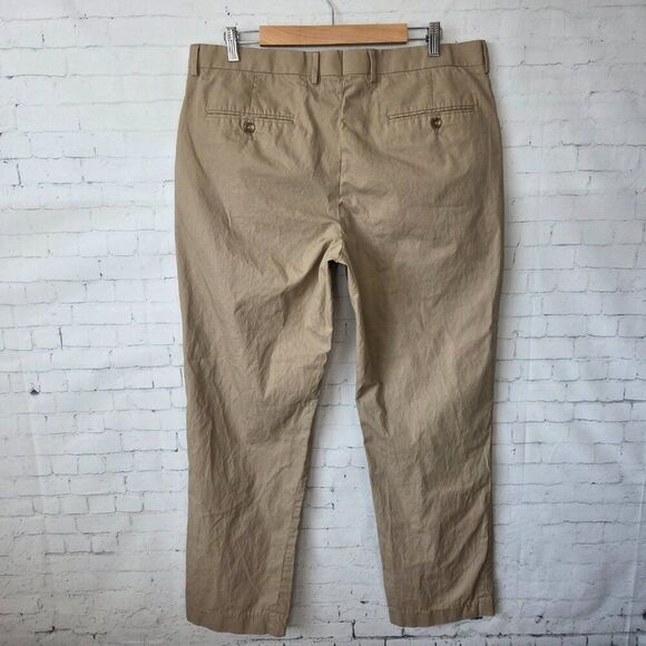 J. Crew Thompson Chino Pants Mens Size 36 x 32 Tan Khaki Straight Leg Cotton - Picture 4 of 9